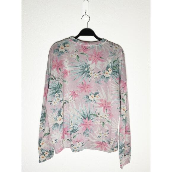 Sundry Floral Sweatshirt in Pink and Green - Picture 5 of 10